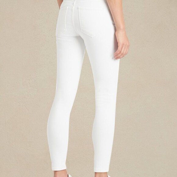 Banana Republic Mid Rise SCULPT Skinny Jeans White Size 10/30 LONG RETAIL $100 - Picture 2 of 5